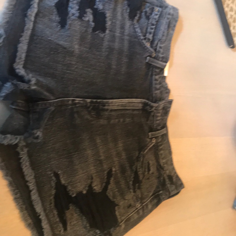AGOLDE black denim shorts